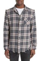 Men's R13 Shredded Seam Flannel Shirt - Red