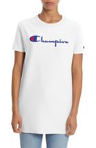 Women's Champion Logo Print Longline Tee - White