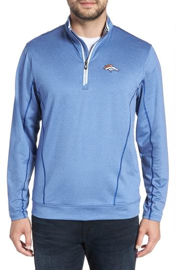 Men's Cutter & Buck Endurance Denver Broncos Fit Pullover, Size Small - Blue