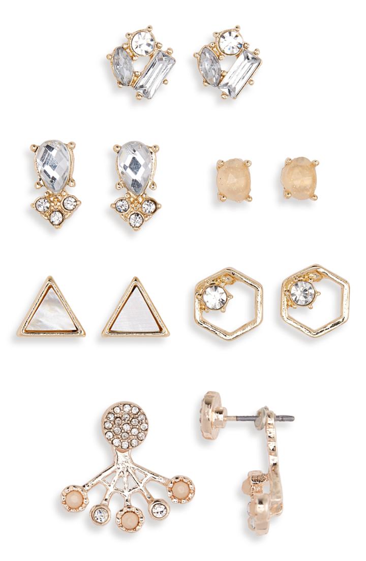 Women's Carole 6-pack Crystal Stud Earrings