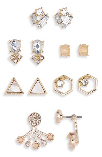 Women's Carole 6-pack Crystal Stud Earrings
