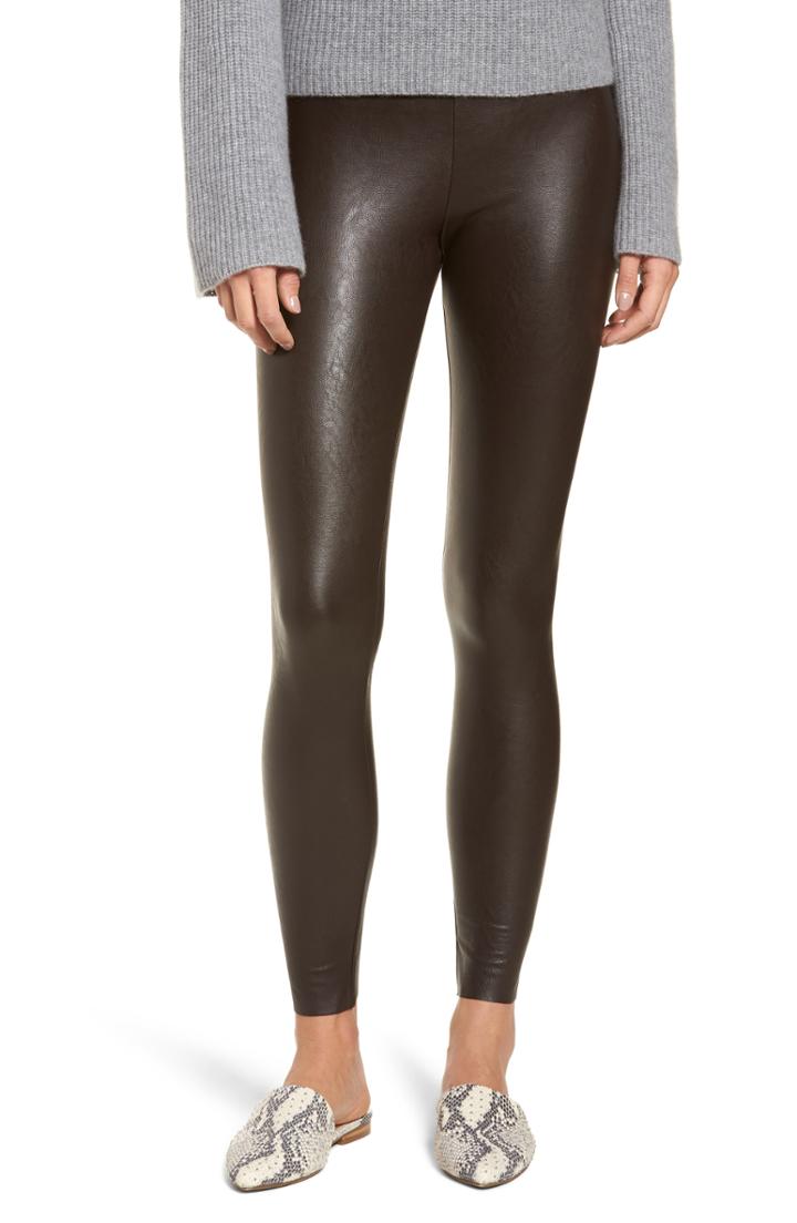 Women's Commando Perfect Control Faux Leather Leggings - Brown