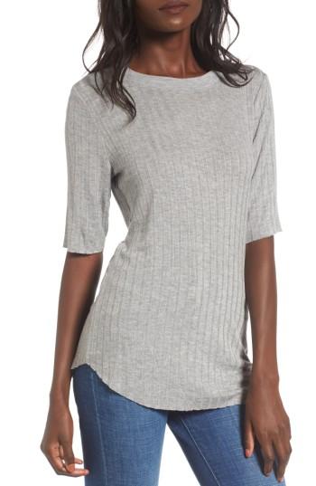 Women's Love, Fire Knit Ringer Tee - Grey