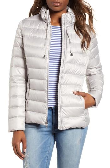 Women's Via Spiga Packable Down Coat - Grey