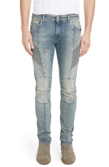 Men's Pierre Balmain Moto Jeans - Blue