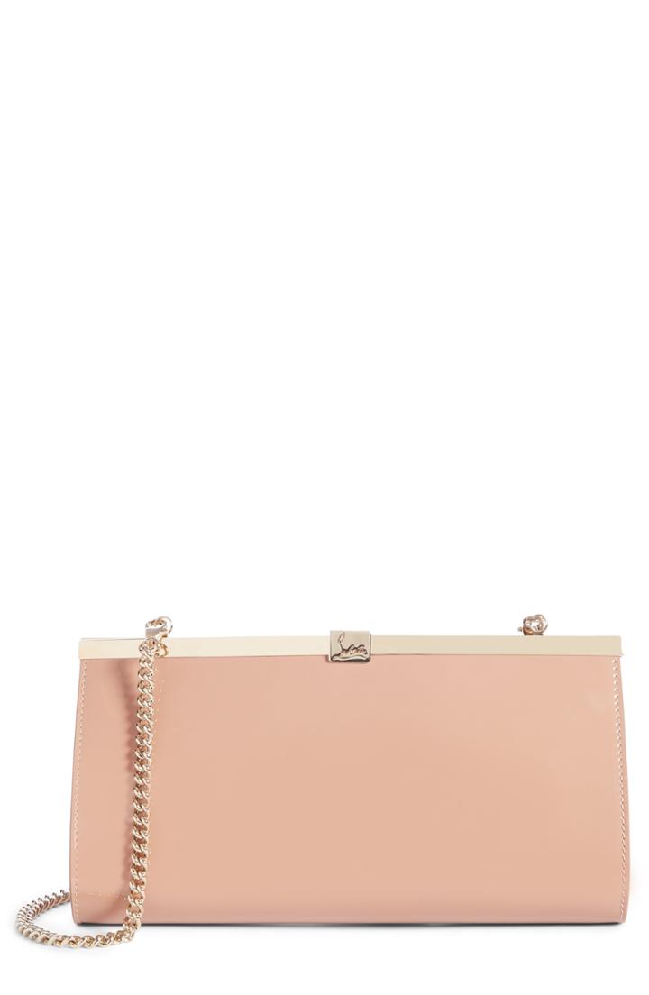 Christian Louboutin Palmette Patent Leather Frame Clutch -