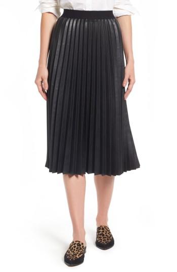 Women's Halogen Pleat Faux Leather Skirt