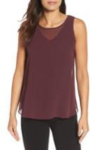 Petite Women's Nic+zoe Sheer Collection Top, Size P - Red