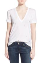 Women's Zadig & Voltaire 'wassa' Destroyed V-neck Tee - White