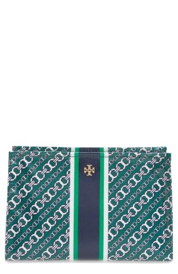 Tory Burch Gemini Link Cosmetics Case, Size - Green Gemini Link Bias