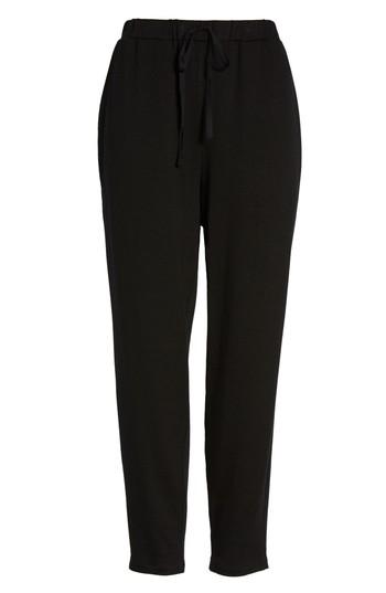 Petite Women's Eileen Fisher Drawstring Waist Knit Pants P - Black