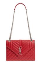 Saint Laurent Medium Calfskin Shoulder Bag - Red