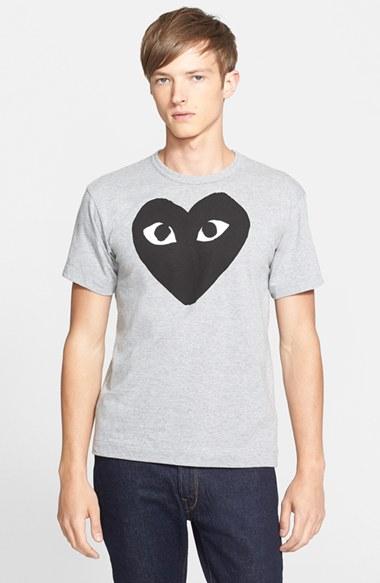 Men's Comme Des Garcons Play Logo Graphic Crewneck T-shirt