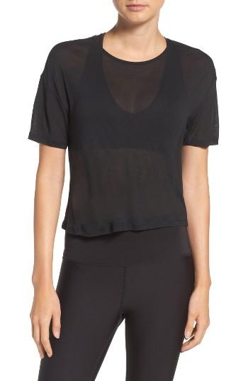 Women's Alo Entwine Crop Tee - Black