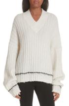 Women's Helmut Lang Brushed Wool & Alpaca Blend Sweater - White