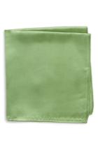 Men's Nordstrom Men's Shop Solid Silk Pocket Square, Size - Green