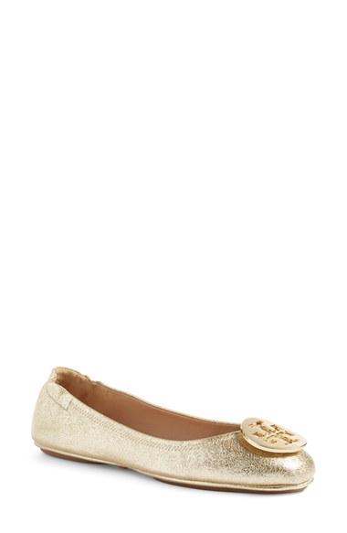 Women's Tory Burch 'minnie' Travel Ballet Flat M - Yellow