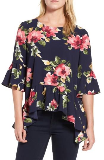 Women's Gibson Ruffled Handkerchief Hem Top - Purple