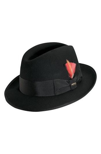 Men's Scala 'classico' Wool Felt Fedora - Black
