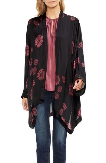 Women's Vince Camuto Chateau Sketch Floral Kimono, Size - Black