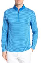 Men's Southern Tide Stripe Quarter Zip Pullover - Blue