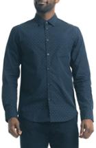 Men's Good Man Brand Slim Fit Diamond Print Sport Shirt - Blue