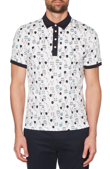 Men's Original Penguin Bowling Print Polo - White
