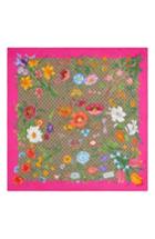Women's Gucci Big Flora Fluorescent Silk Scarf, Size - Beige