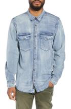 Men's Hudson Fit Denim Shirt, Size Small - Blue