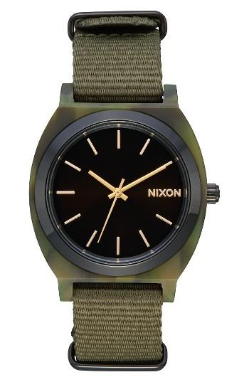 Women's Nixon Time Teller Bracelet Nato Strap Watch, 40mm