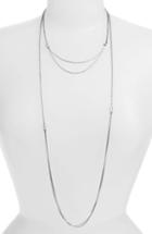 Women's Halogen Two-tier Long Snake Chain Necklace