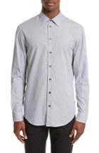 Men's Emporio Armani Regular Fit Check Sport Shirt - Black