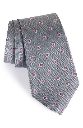 Men's Nordstrom Open Ground Silk Tie, Size - Black