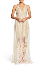 Women's Dress The Population Chelsea Lace A-line Gown - Ivory