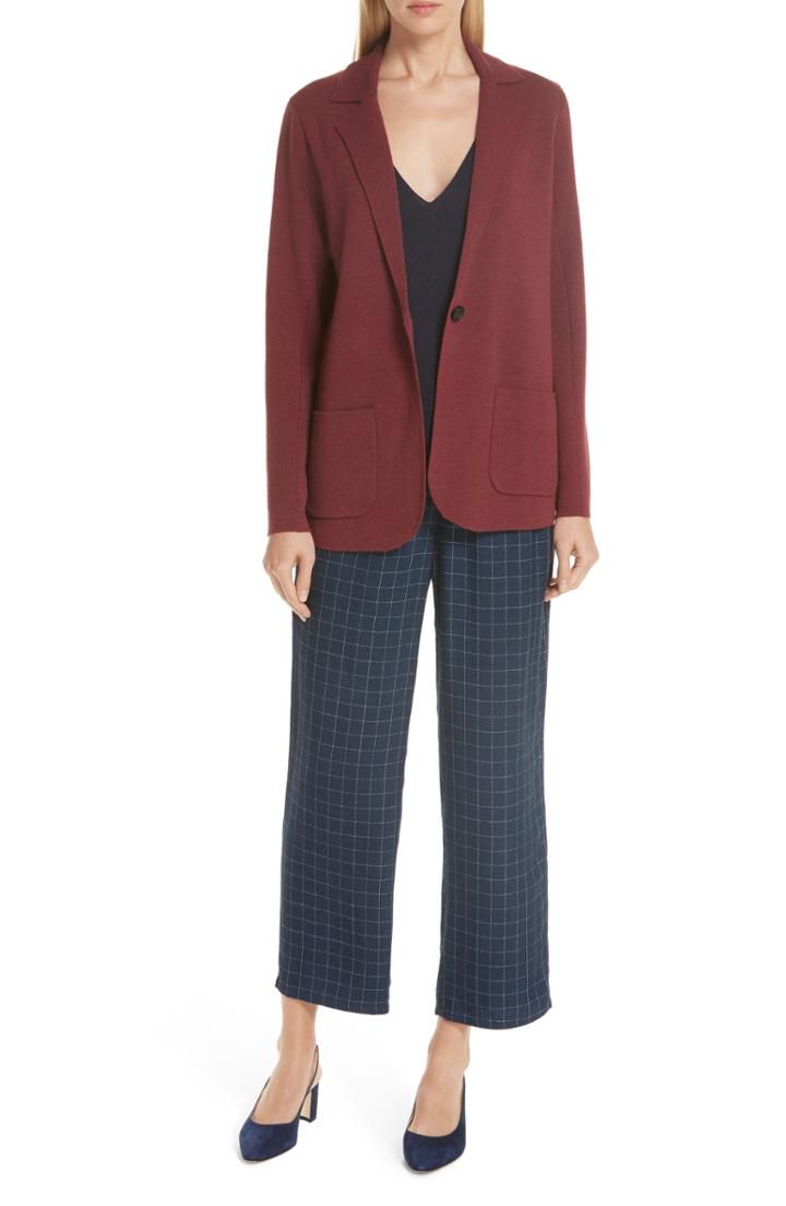 Women's Eileen Fisher Boxy Tencel Lyocell & Silk Sweater - Blue