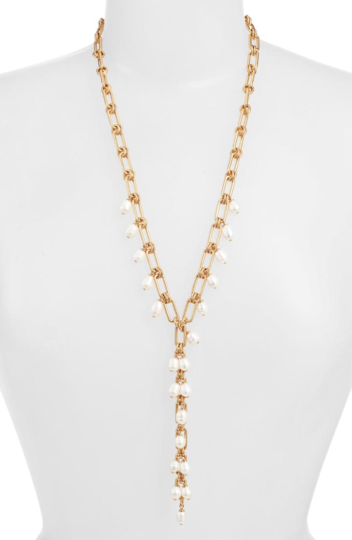 Women's Sole Society Dangle Pearl Y-necklace