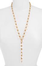 Women's Sole Society Dangle Pearl Y-necklace