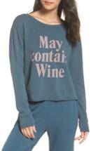 Women's Junk Food May Contain Wine Sweatshirt - Grey