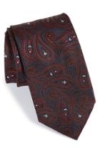 Men's Canali Paisley Silk Tie, Size - Red