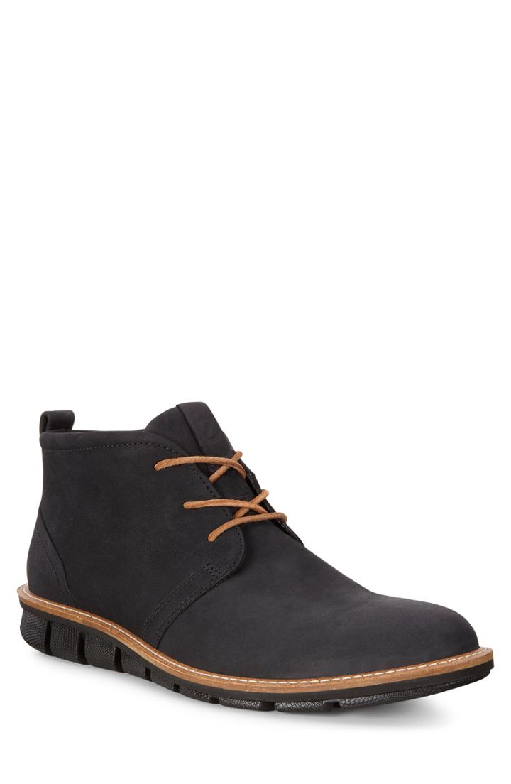 Men's Ecco 'jeremy Hybrid' Plain Toe Boot -8.5us / 42eu - Black