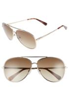 Women's Longchamp 61mm Gradient Lens Aviator Sunglasses - Gold/ Bourbon
