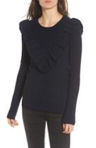 Women's Hinge Ruffle Sweater, Size - Blue