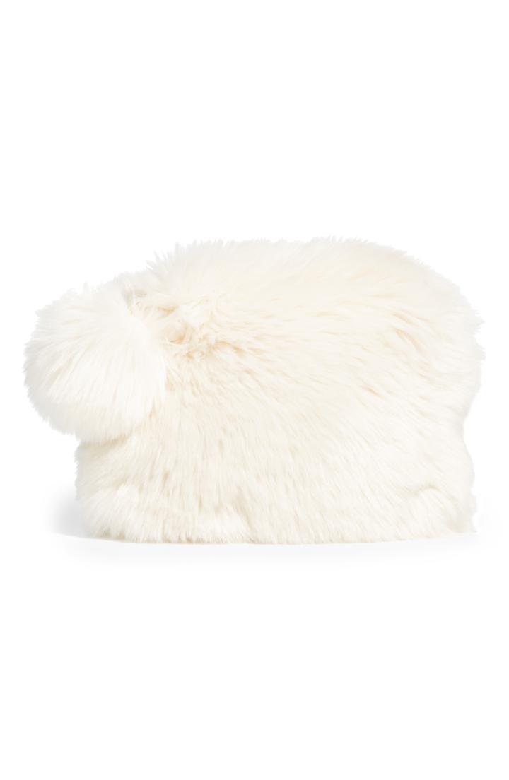 Nordstrom At Home Cuddle Up Faux Fur Pouch - Ivory