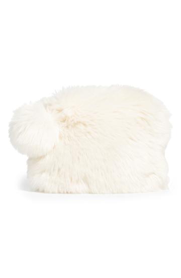 Nordstrom At Home Cuddle Up Faux Fur Pouch - Ivory