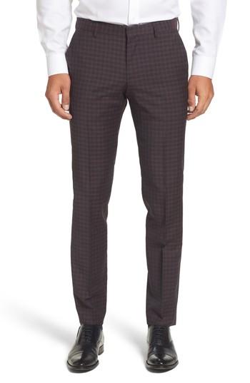 Men's Boss Benso Fit Wool Trousers, Size 32r - Red