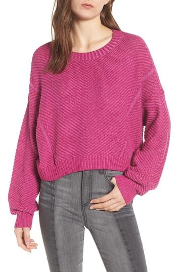 Women's Bp. Plaited Drop Shoulder Sweater, Size - Pink