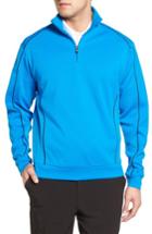 Men's Cutter & Buck 'drytec Edge' Half Zip Mesh Pullover, Size - Blue