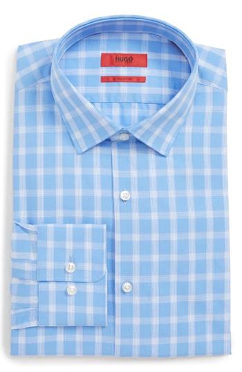 Men's Boss Mabel Sharp Fit Plaid Dress Shirt .5l - Blue