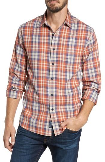 Men's Grayers Scottsdale Slim Fit Plaid Slub Twill Sport Shirt - Orange