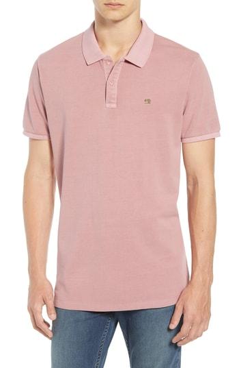 Men's Scotch & Soda Garment Dyed Pique Polo - Red